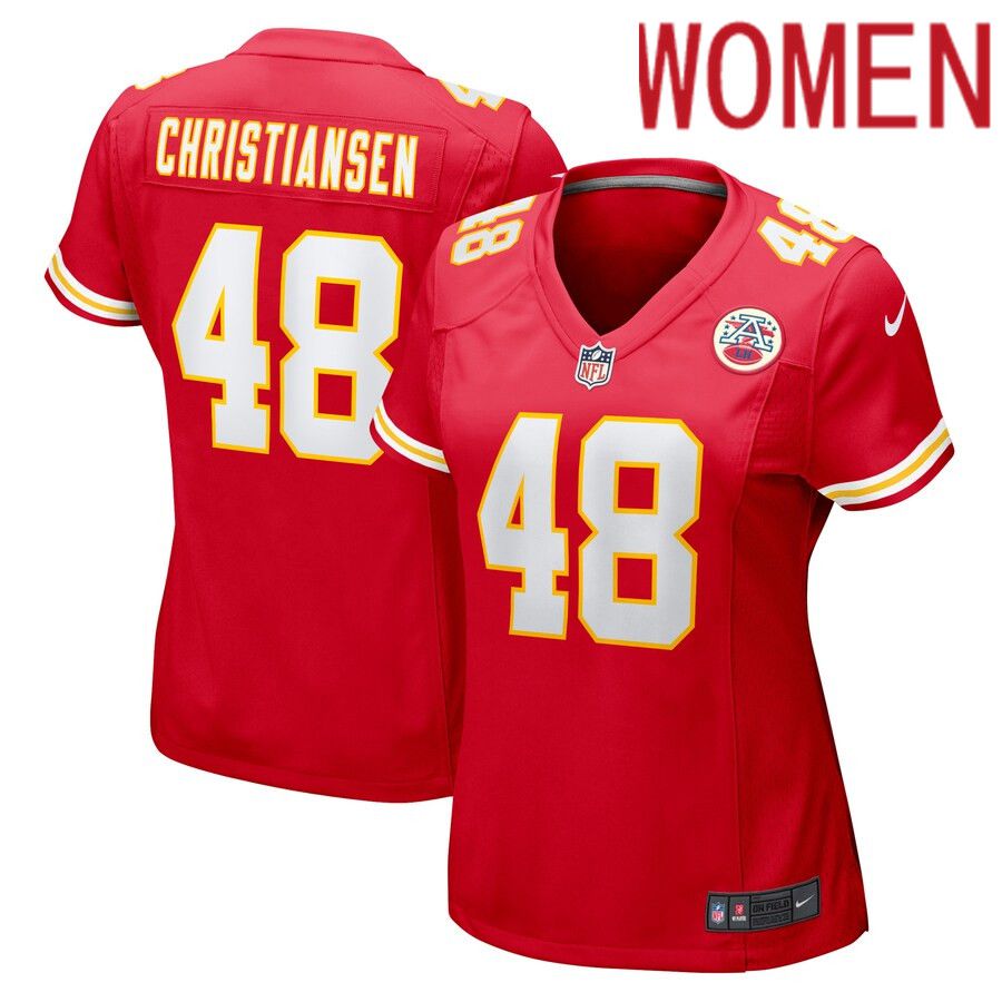 Women Kansas City Chiefs #48 Cole Christiansen Nike Red Game Player NFL Jersey->women nfl jersey->Women Jersey